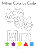 Mitten Color by Code Coloring Page