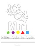 Mitten Color by Code Worksheet