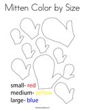 Mitten Color by Size Coloring Page