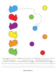 Mitten Coloring Matching Handwriting Sheet
