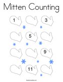 Mitten Counting Coloring Page