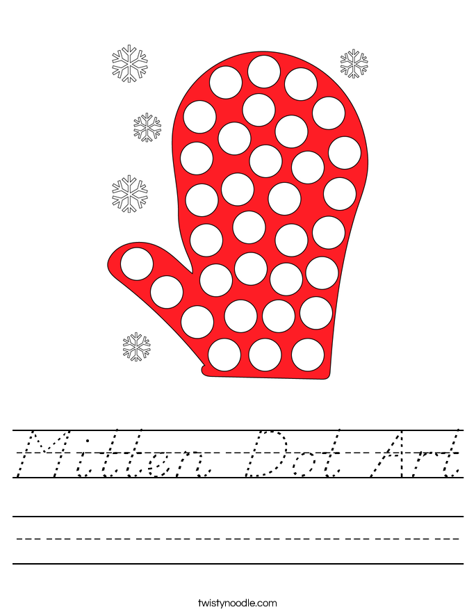 Mitten Dot Art Worksheet