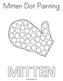 Mitten Dot Painting Coloring Page