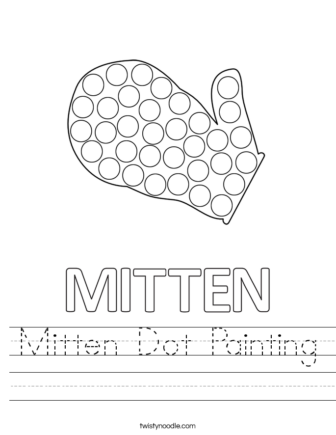 Mitten Dot Painting Worksheet