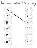 Mitten Letter Matching Coloring Page