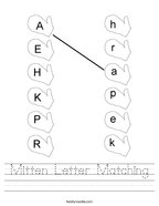 Mitten Letter Matching Handwriting Sheet