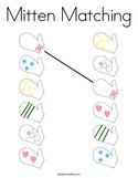 Mitten Matching Coloring Page