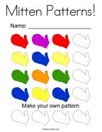 Mitten Patterns Coloring Page