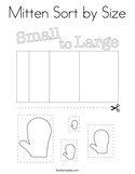 Mitten Sort by Size Coloring Page