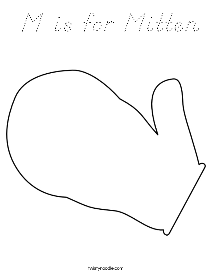  M is for Mitten Coloring Page