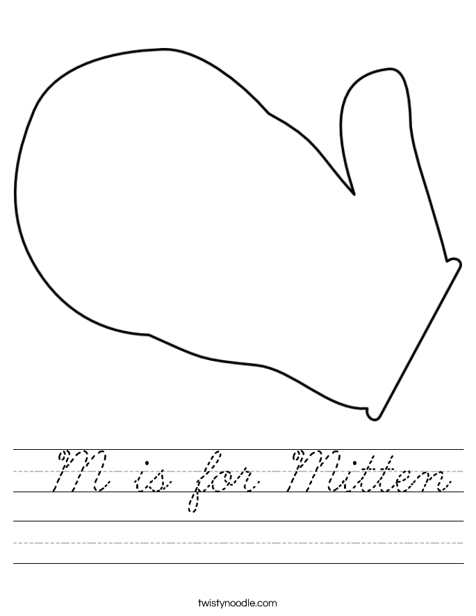  M is for Mitten Worksheet