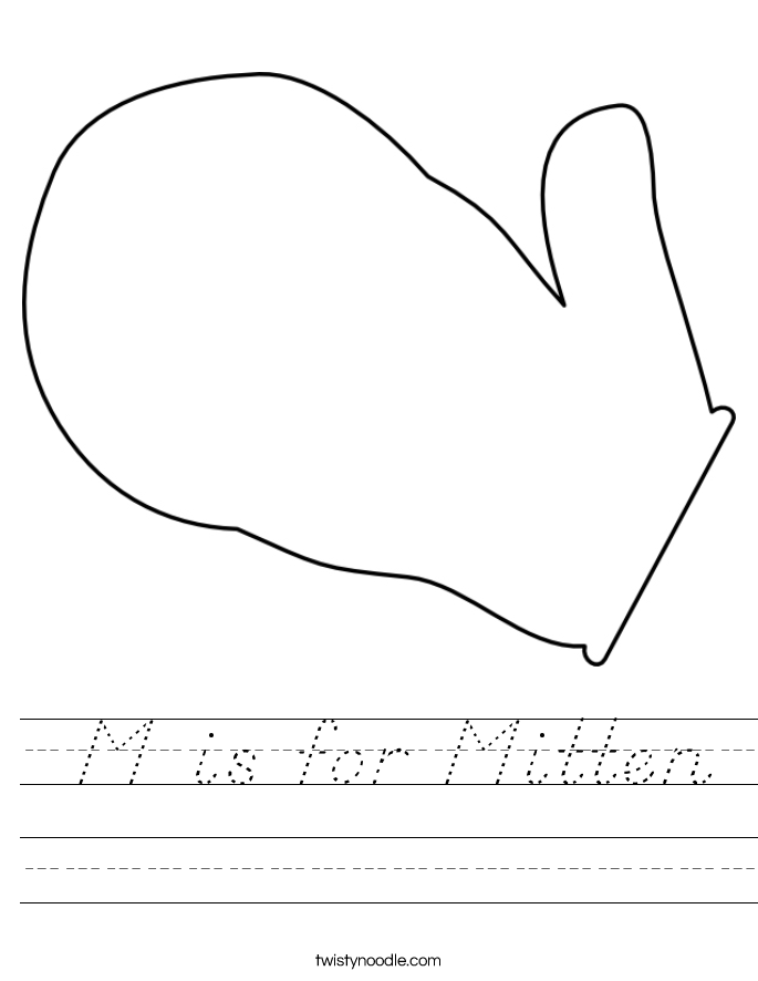  M is for Mitten Worksheet