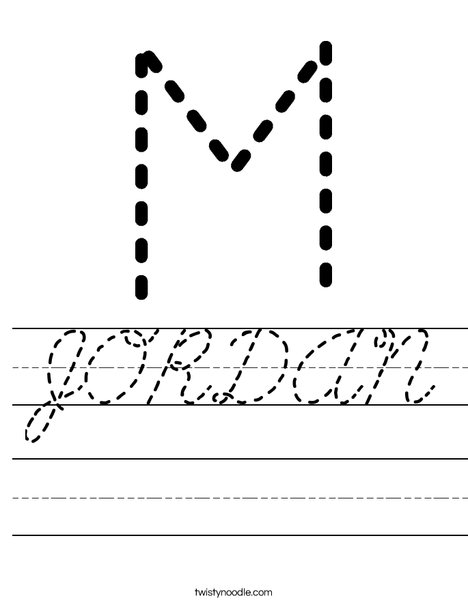 Tracing Letter M Worksheet