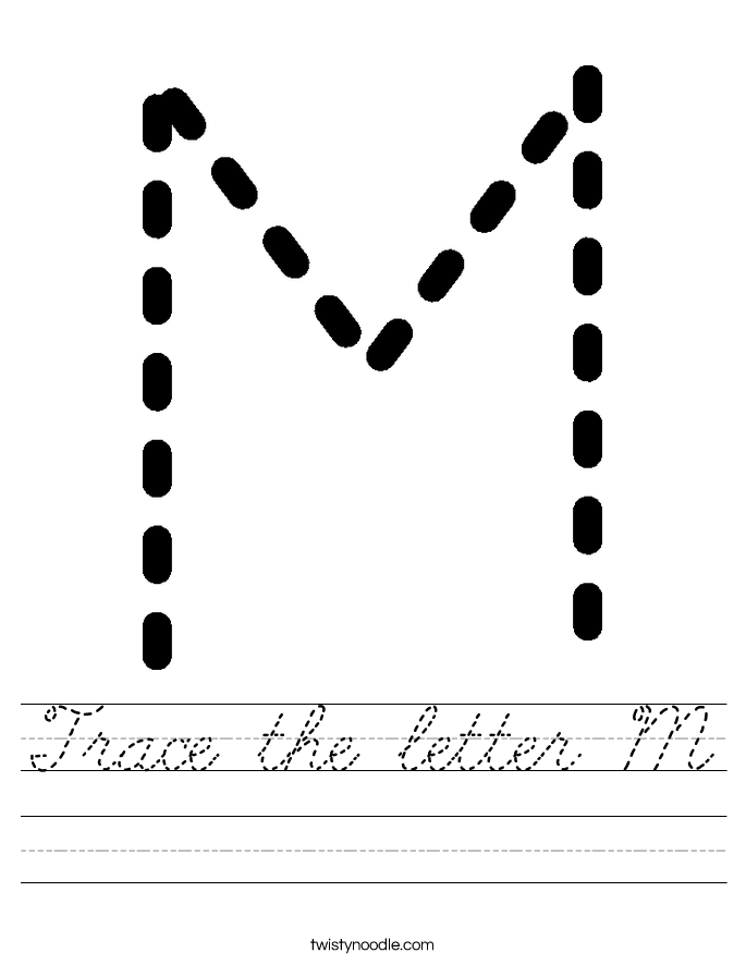 Trace the letter M Worksheet