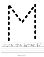 Trace the letter M Handwriting Sheet
