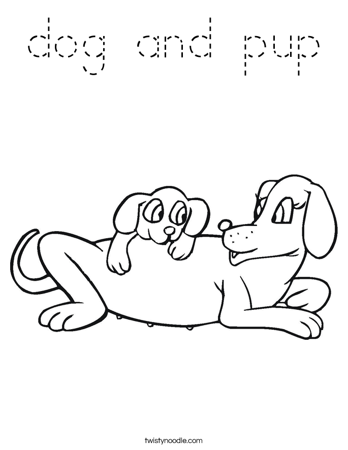 dog and pup Coloring Page