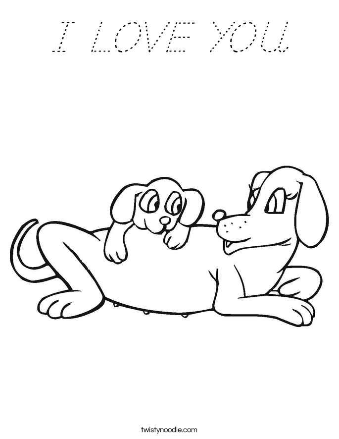 I LOVE YOU Coloring Page