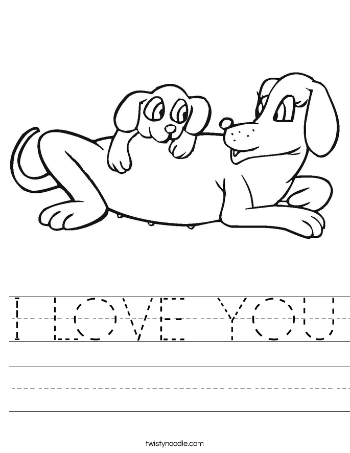 I LOVE YOU Worksheet