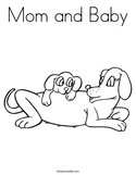 Mom and Baby Coloring Page