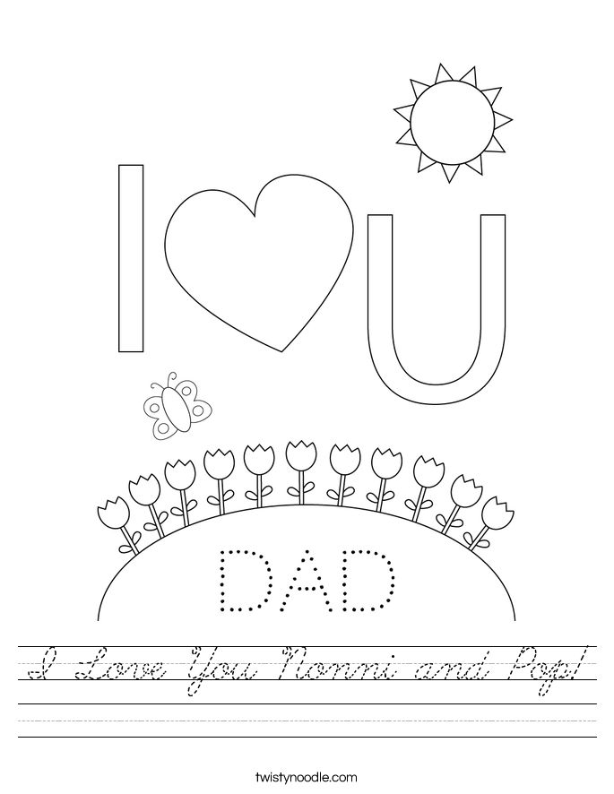 I Love You Nonni and Pop! Worksheet