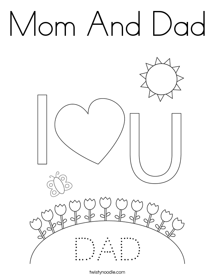 Mom And Dad Coloring Page