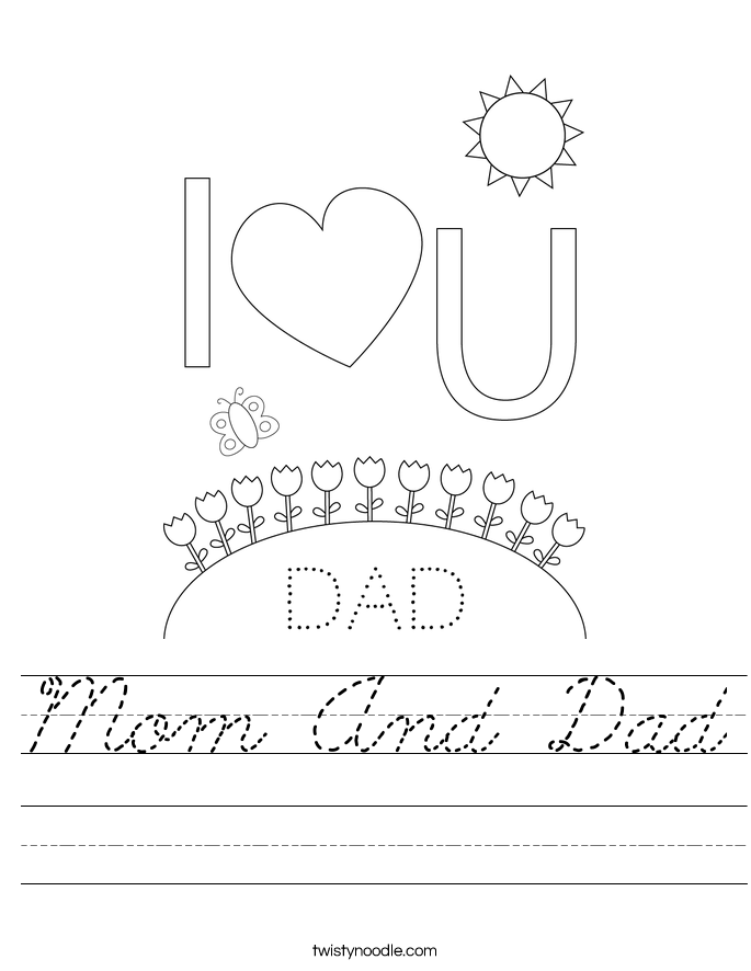 Mom And Dad Worksheet