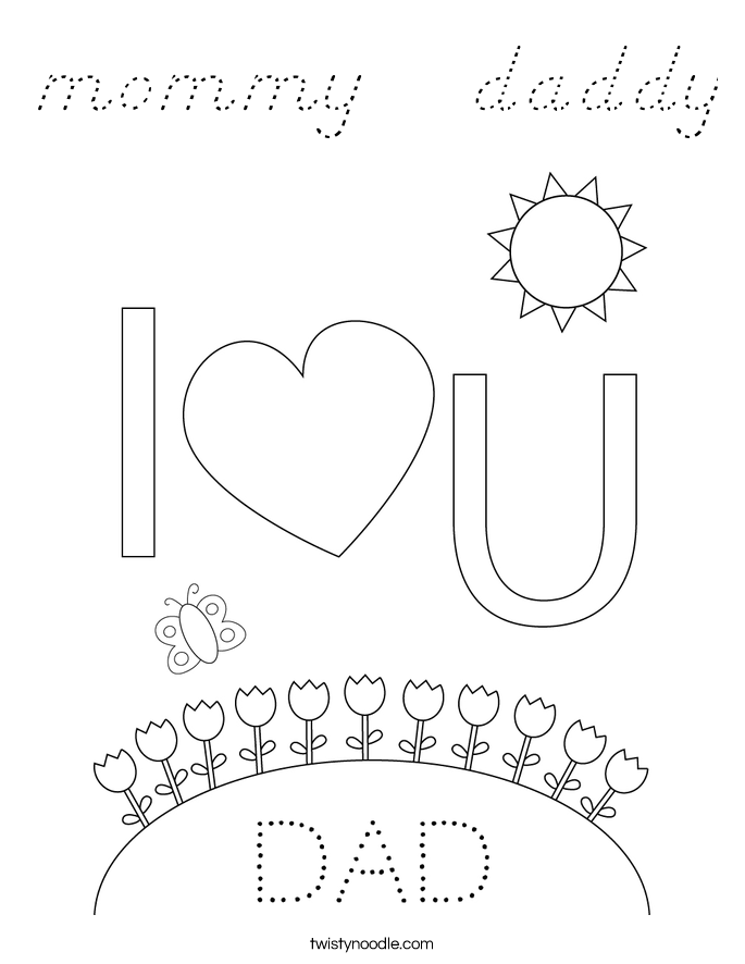 mommy   daddy Coloring Page