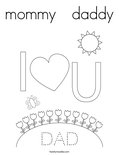mommy   daddyColoring Page