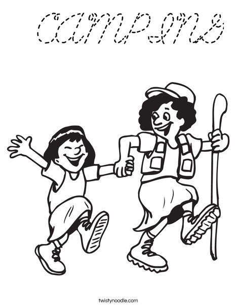Hiking Coloring Page