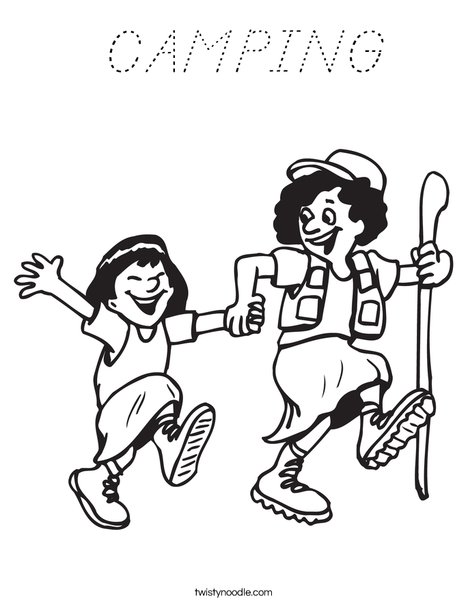 Hiking Coloring Page