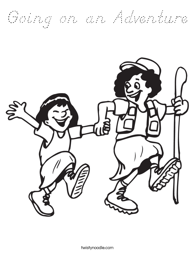 Going on an Adventure Coloring Page