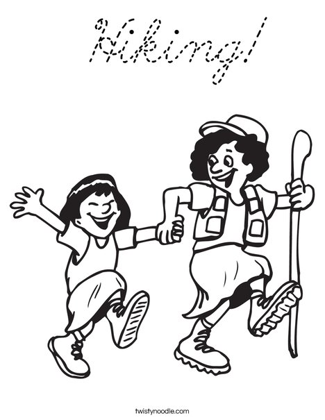 Hiking Coloring Page