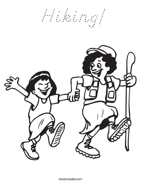 Hiking Coloring Page