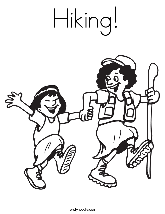  Hiking! Coloring Page