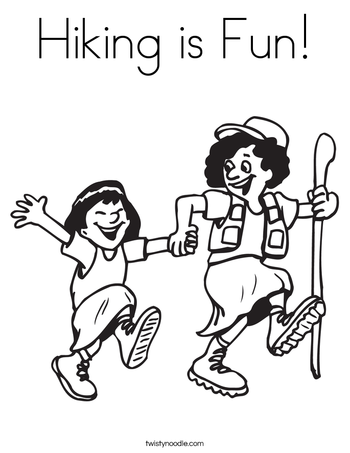 Hiking is Fun! Coloring Page
