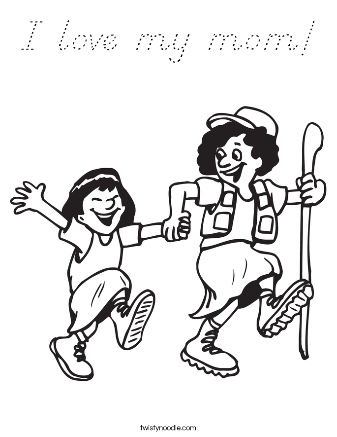 I love my mom! Coloring Page