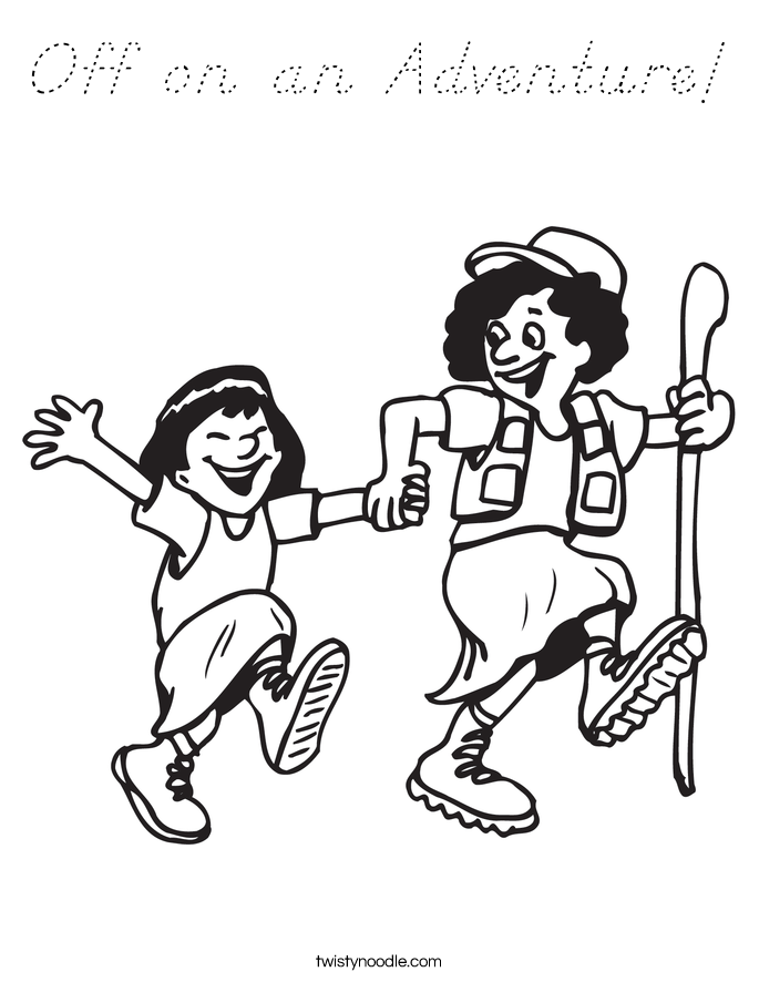 Off on an Adventure! Coloring Page