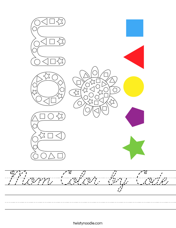 Mom Color by Code Worksheet