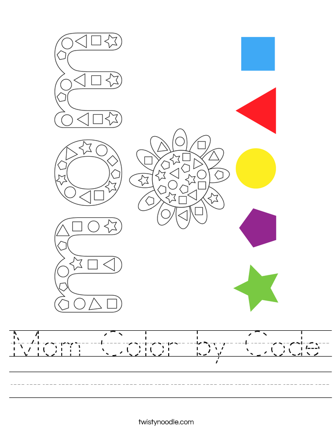 Mom Color by Code Worksheet