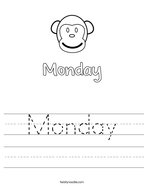 Monday Handwriting Sheet