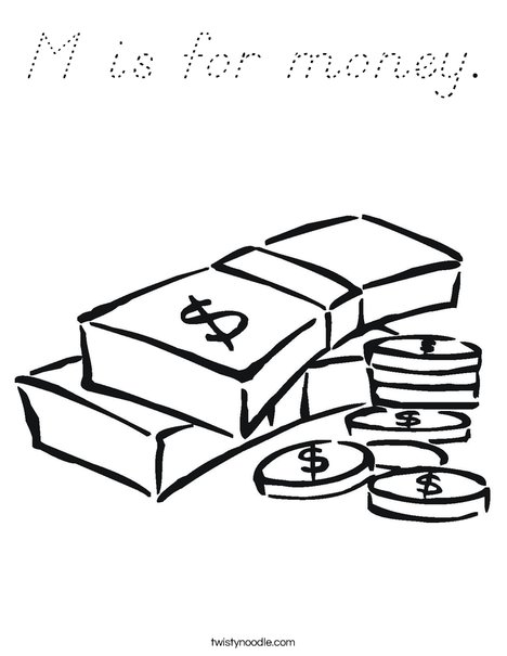 Money Coloring Page