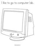 I like to go to computer lab. Coloring Page