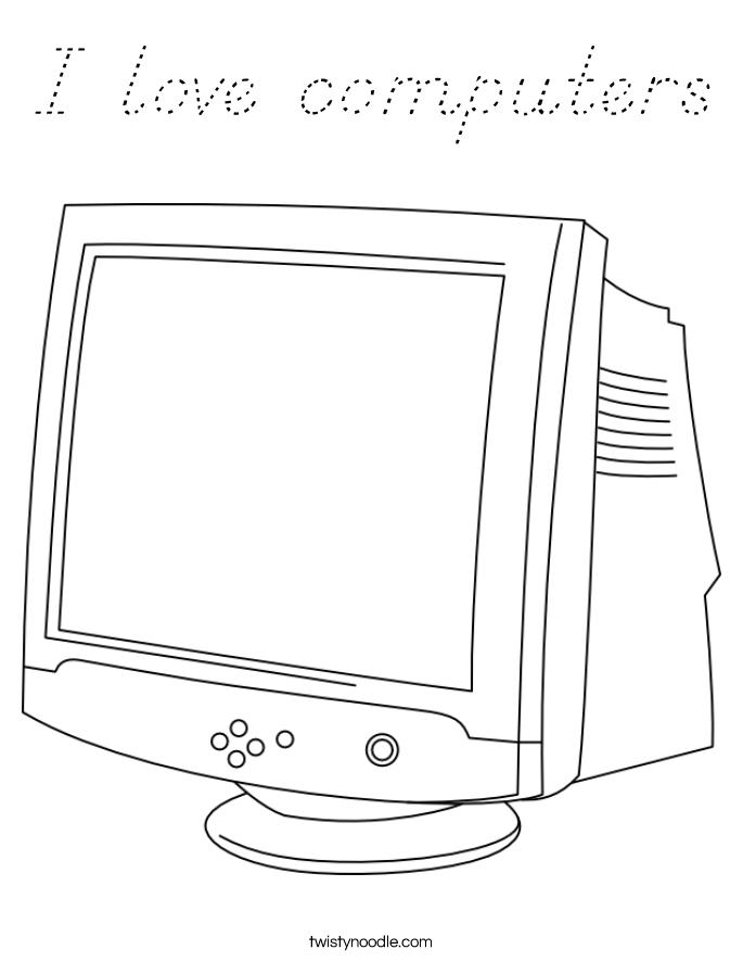 I love computers Coloring Page