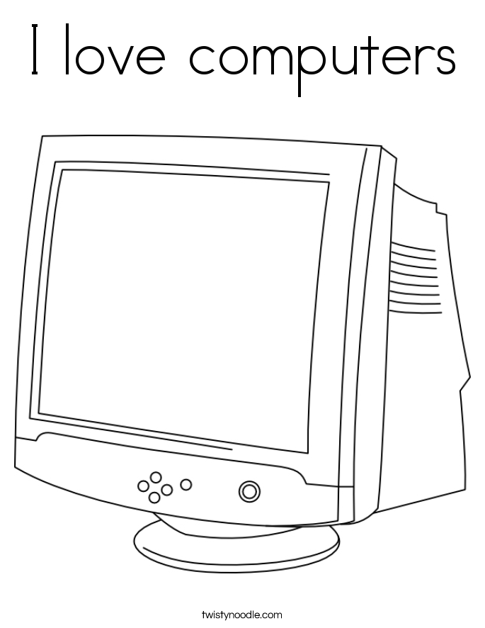 I love computers Coloring Page