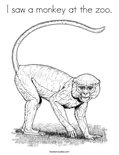 I saw a monkey at the zoo.Coloring Page