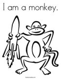 I am a monkey Coloring Page