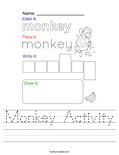 Monkey Activity Worksheet