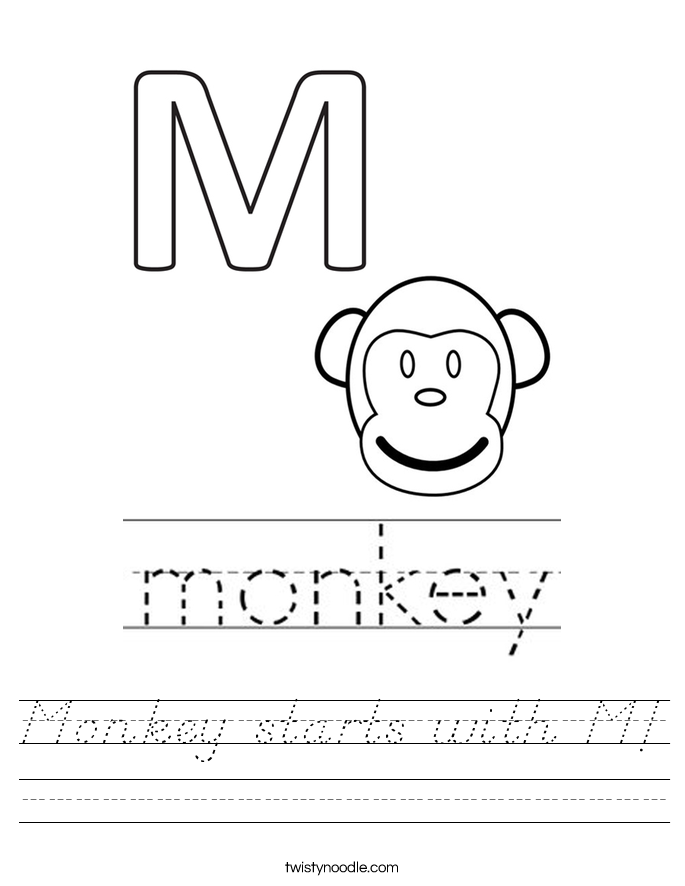 Monkey starts with M! Worksheet