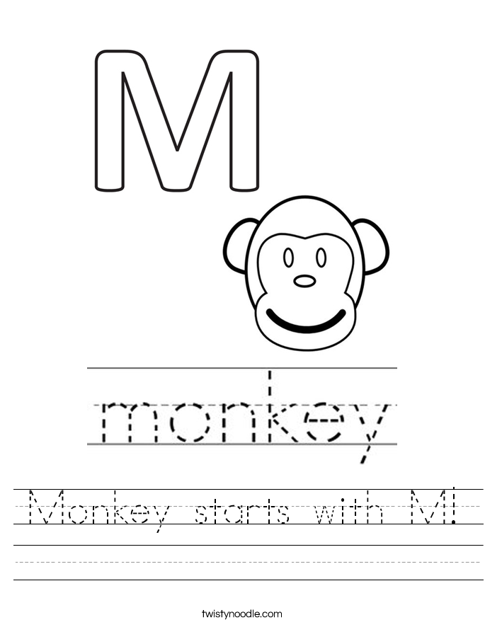 Monkey starts with M! Worksheet