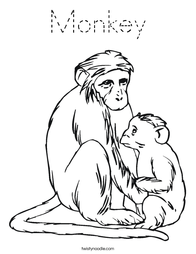 Monkey Coloring Page